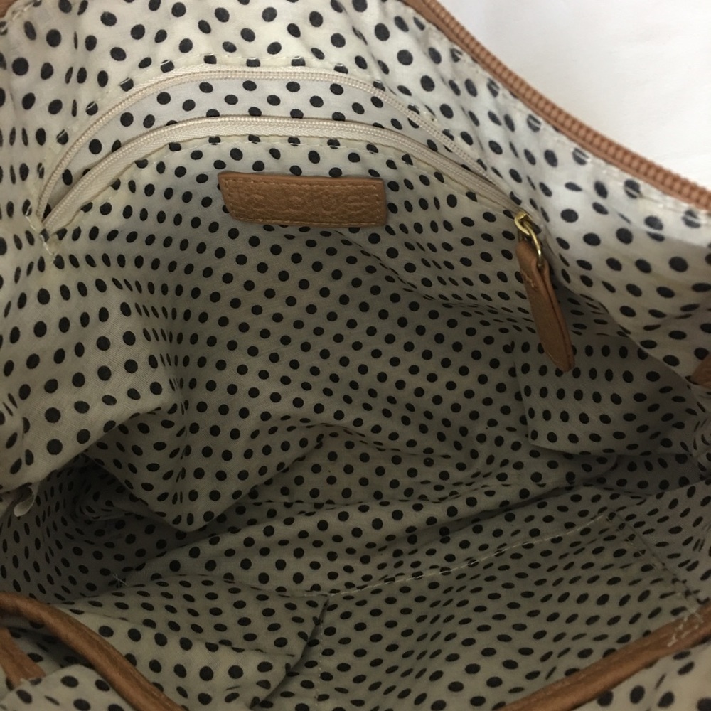 Clutch purse with zipper detail, tan color - Picture 4 of 9